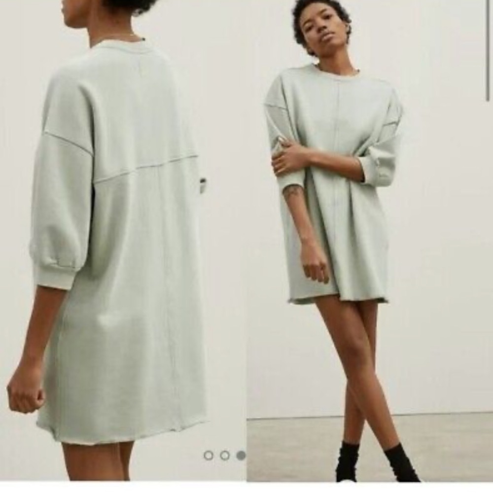 Everlane Mint Green Oversized Sweatshirt Dress - Picture 1 of 6